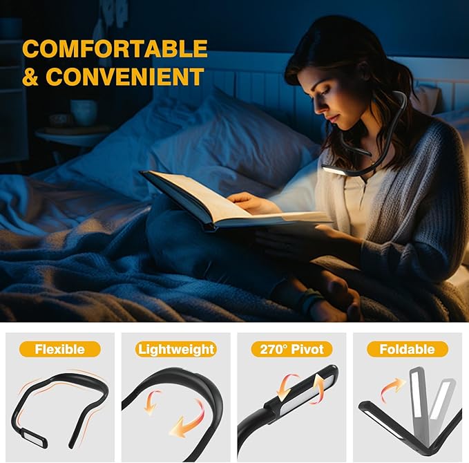 Reading Light, Rechargeable Book Light for Reading in Bed with Memory Function-Mini Portable, Ultralight Clip-on LED Bookmark Lamp for Night Reading for Book Lovers, Kids