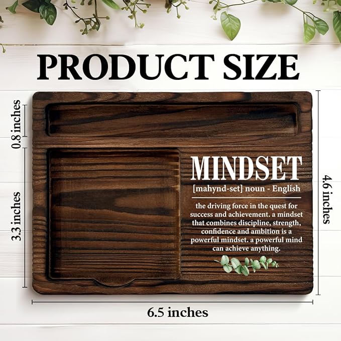 Motivational Mindset Sticky Note Holder Inspirational Gifts for Coworkers Employees Colleagues, Mindset Definition Post It Note Dispenser for Office Cubicle Desk Decor