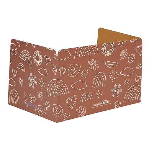 Really Good Stuff Boho Privacy Shields Set of 12, in Sand, Mint, Smoke Blue, Tan, Peach & Clay. Enhance Focus and Eliminate Distractions in Classroom - Desk Dividers