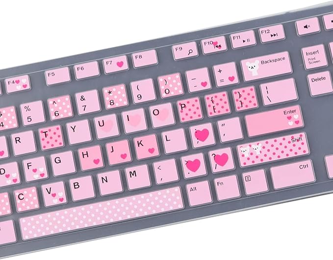 Keyboard Cover Skins Compatible with Dell KM636 Wireless Keyboard & Dell KB216 Wired Keyboard & Dell Optiplex 5250 3050 3240 5460 7450 7050 & Dell Inspiron AIO 3475/3670/3477 All-in one Desktop-Lovly