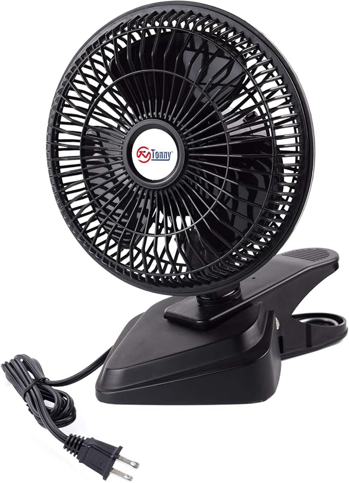 TN TONNY Convertible 6-Inch Desk & Clip on Fan Two Quiet Speeds, Household Table Clip on Fans AC Personal Desktop Fans with 6 Feet Cord, Ideal for The Home, Office, Dorm, Black