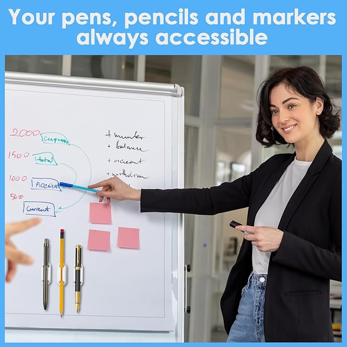 VZZNN 20 PCS Adhesive Pencil Holders for Desk, Silicone Pencil Holder for Notebook, Marker Holder for Clipboard and Wall, Classroom School Office Desk Accessories, Teacher Supplies