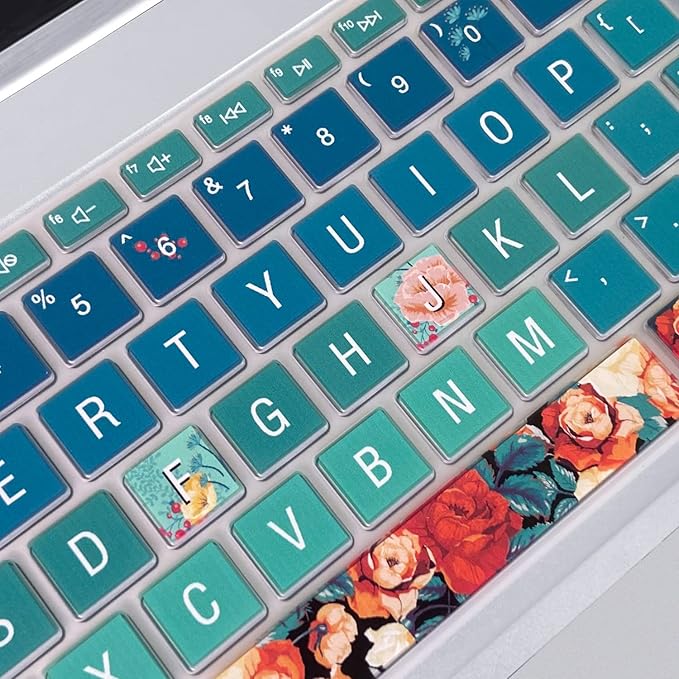 Silicone Keyboard Cover for 15.6 HP Laptop 15-fc 15-fd 15t-fd 15z-fc/HP Pavilion 15-eg 15t-eg 15-eh 15-er, 17z-ca 17-cn 17-cp 17z-cp Model Series,Red Rose