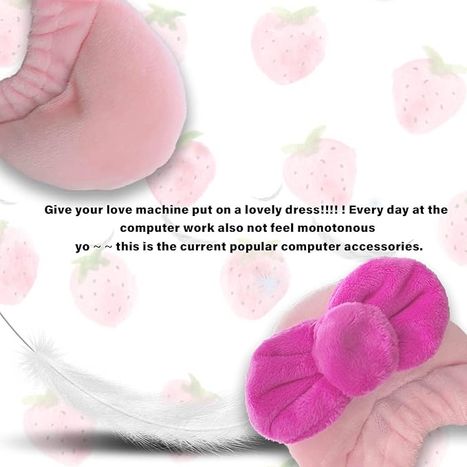 23'' - 34'' Computer Monitor Protective Cover with Cat Ear Design, Cute Monitor Dust Cover with Furry Design, Elastic Dustproof, Suitable for PC, Tablet, TV