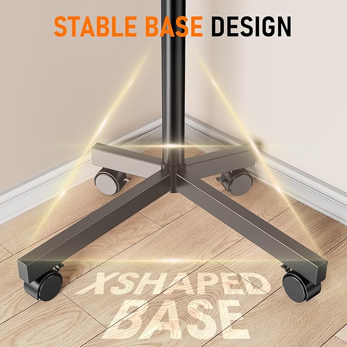 Mobile TV Cart Rolling TV Stand for 23-60 Inch LCD LED OLED Flat Curved Screens up to 88 lbs, Height Adjustable Portable TV Cart with Locking Wheels, Outdoor TV Stand Mount, Max VESA 400x400mm, Black