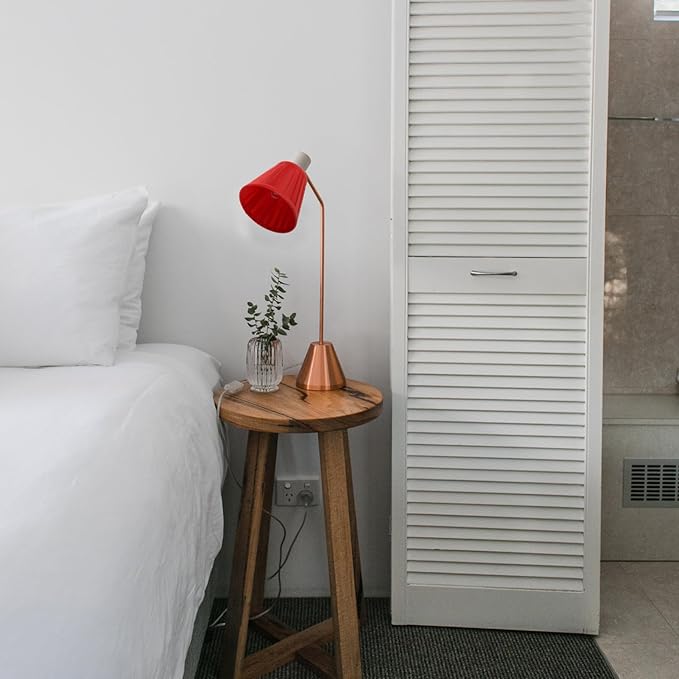 Hemobllo Simple Lampshade Large Red Fabric Lampshade for Table Bedside and Floor Lamps