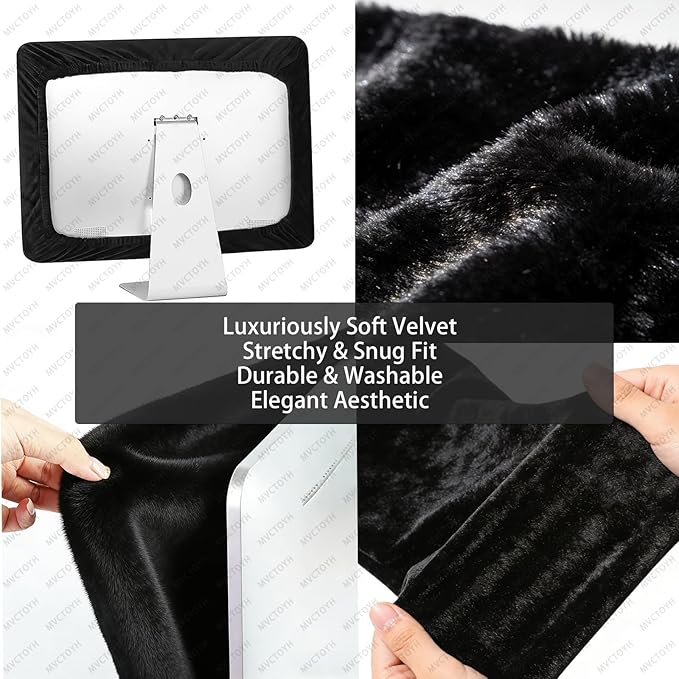computer monitor cover for All in One 32-34 inch Anti-Static Dustproof Protective Cover for LCD/LED/HD PC, TV, screen Panel , Desktop Computer monitor , Black