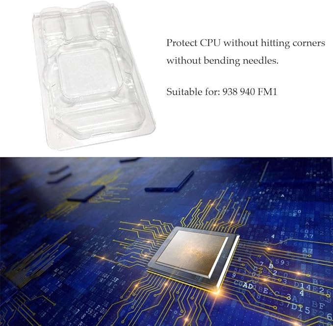 Ximimark 10Pcs Computer CPU Clamshell Tray Box Case Holder Protection Clamshell Container for AMD 938 940 AM2 AM3 FM1