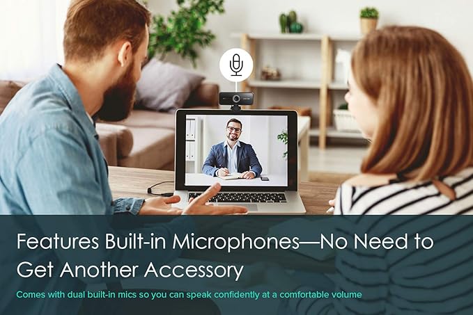 Creative Live! Cam Sync 1080p Full HD Wide-Angle USB Webcam with Dual Built-in Mic, Privacy Lens Cap, Universal Tripod Mount, High-res Video Calling, Recording, and Streaming Camera for PC or Mac