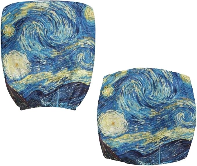 Van Gogh Starry Night Office Chair Covers Stretchable Office Chair Seat Cover 2 Piece Washable Gaming Chair Cover Universal Fit Most Wheelchairs,Computer Chairs,Gaming Chairs