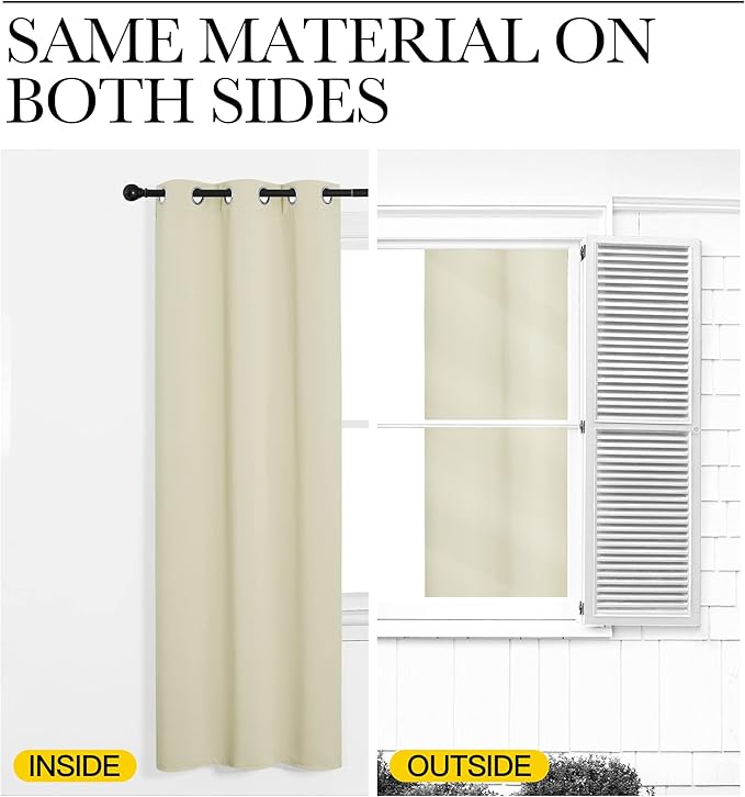 NICETOWN Door Curtain for Doorway Privacy, Beige 132 Inch Length, Room Divider Cover, Blackout Temporary Insulated Closet Panel for Bedroom (1 Panel, 5ft Wide)