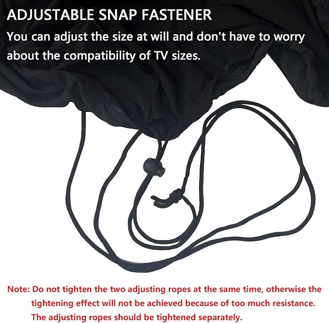 Indoor TV dust cover, elastic fabric with adjustable size, Suitable for most brands of 31-39 inch flat or curved TVs(Black, 31 - 39 inches)