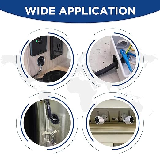 Rubber Grommets kit for Wiring- 205pcs Assorted in 9 Sizes 1",1/2",1/4", 3/4", 3/8", 5/8", 5/16", 7/8",7/16 "-Waterproof & Tear Resistant Firewall Grommets Perfect for Safe Sealing in Automotive.