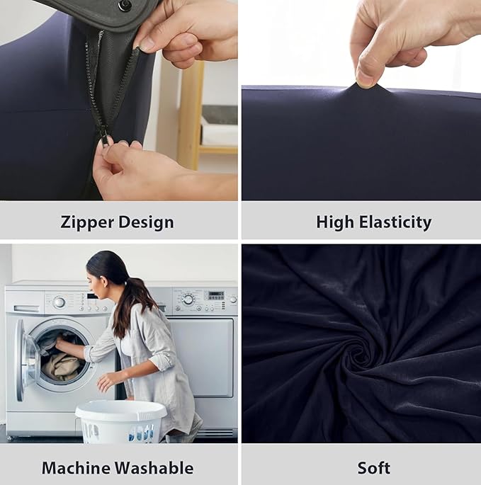 Office Chair Cover – Universal Stretch Office Chair seat Cover, Computer Chair Protector-Black (Black)