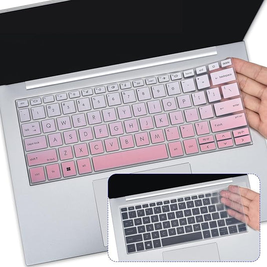 2PCS Keyboard Cover for HP EliteBook 830 835 840 845 1040 G9 G10 2024 2023 2022, 13.3 14 inch HP EliteBook Keyboard Protector Skin(Not fit 840 845 1040 G11 G8 G7 G6 G5 G4 G3),Gradual Pink+Clear