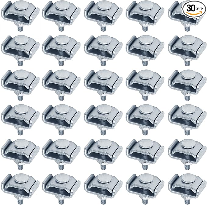 30 Pack Splice Washer Kit, Reinforced Joint Gridwall Clamp Clips Fit 5/32"-1/4" Wire Dia. Basket Wire Mesh Cable Tray, End to End Wall Grid Panel Connector