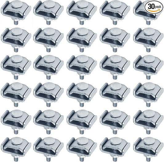30 Pack Splice Washer Kit, Reinforced Joint Gridwall Clamp Clips Fit 5/32"-1/4" Wire Dia. Basket Wire Mesh Cable Tray, End to End Wall Grid Panel Connector