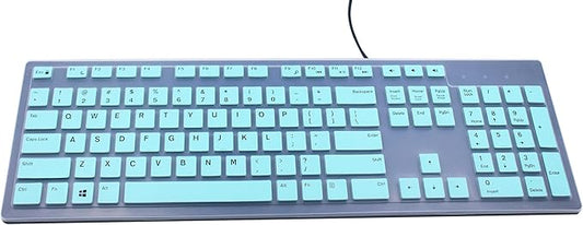 Keyboard Skin Compatible with Dell Inspiron 27 7000 7700 7790 All-in-One Keyboard, Inspiron AIO 3475 3670 3477, Dell KM636 KB216 Keyboard, Dell Optiplex 5250 3050 3240 5460 7450 7050 - Mint
