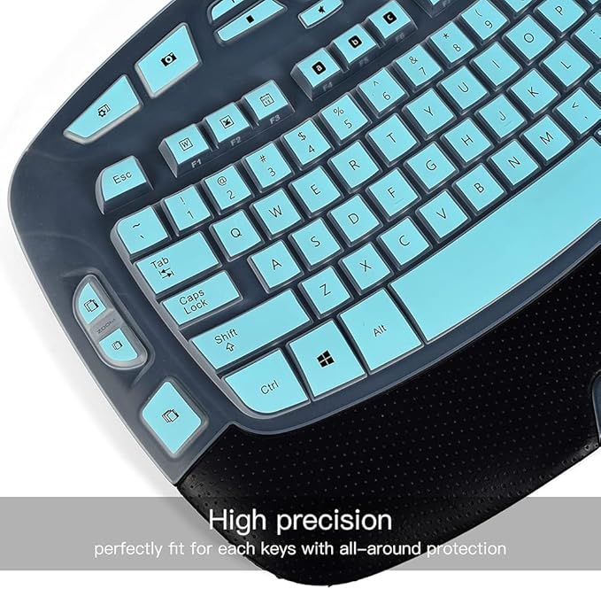 Keyboard Cover for Logitech K350 MK570 MK550 Keyboard Cover for Logitech K350 MK550 MK570 Wireless Wave Keyboards Covers Skin Protector Accessories, Mint Green