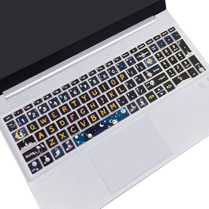 Silicone Keyboard Cover for 15.6 HP Laptop 15-fc 15-fd 15t-fd 15z-fc/HP Pavilion 15-eg 15t-eg 15-eh 15-er, 17z-ca 17-cn 17-cp 17z-cp Model Series,Spaceman