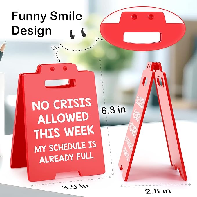 Funny Office Desk Decor Boss Birthday Gift for Women Men Boss Lady, Teacher Nurse Principal Appreciation Gifts, Bosses Day Gifts for Women, Supervisor Manager Secretary Coworker Cubicle Decor Red Sign