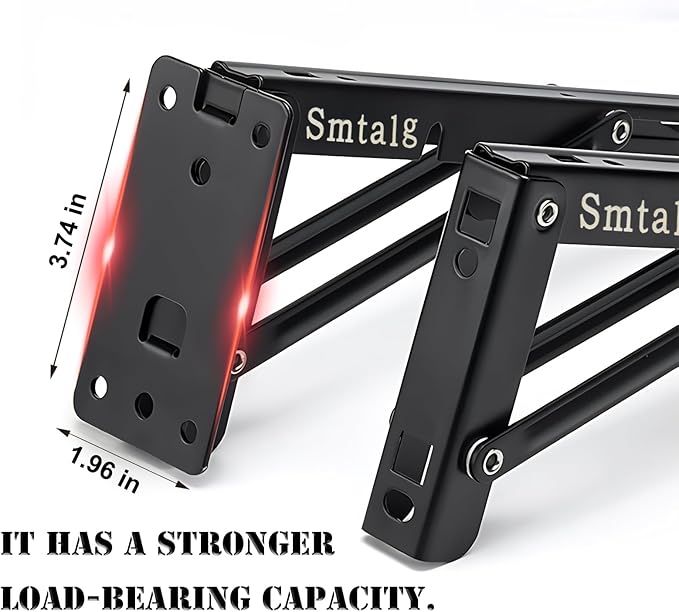 Folding Shelf Brackets， Detachable Folding Bracket，2 Pack Heavy Duty Wall Mounted Folding Brackets， DIY L Detachable Folding Bracket for Workbench Folding Table Hinge (12 Inch)