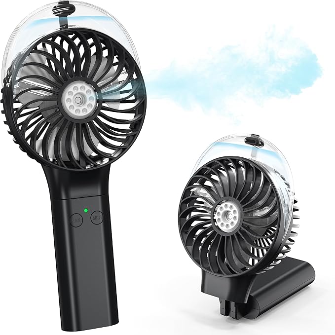 Portable Handheld Misting Fan, Nano-Mist Humidifier for Skincare & Makeup, 180° Foldable Desk Fan, Rechargeable Water Spray Fan for Disney Beach Cruise Essentials, Summer Gifts for Women Man Girls