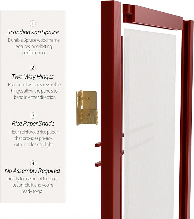 2 ft. Short Desktop Double Cross Shoji Screen - Rosewood - 3 Panels