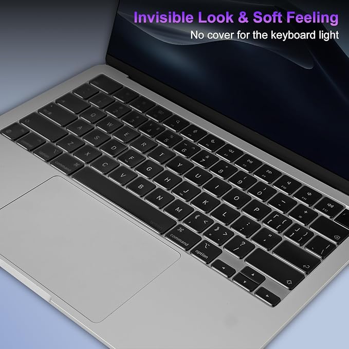 MOSISO 2 PCS Keyboard Cover, Keyboard Protector Compatible with MacBook Neo 13 inch 2026 A18 Pro, Compatible with MacBook Air 15/Air 13.6 M5 M4 M3 M2/ Pro 14/Pro 16 M5/M4/M3/M2/M1/, Smoke Gray