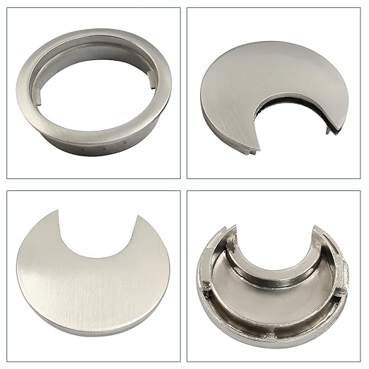 Bonsicoky 2"(50mm) Metal Desk Grommet, Zinc Alloy Desk Cord Hole Cover for Wires Cable Office Desk, Silver