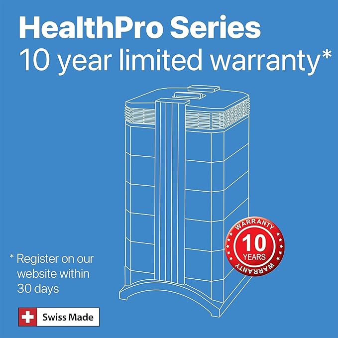 IQAir HealthPro Plus XE Air Purifier - Smart HyperHEPA Filtration for Large Rooms up to 1125 sq ft - Smoke, Viruses, Allergens, Asthma, Mold, Dust, Pets, Swiss Made, WiFi Enabled (3/pack)
