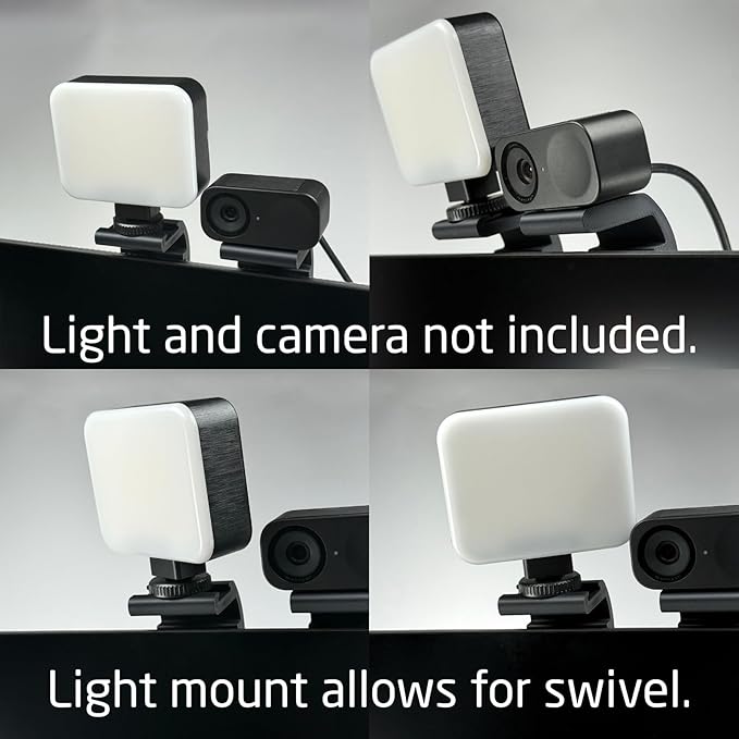 Webcam and Light Mount for Computer or Laptop Monitor