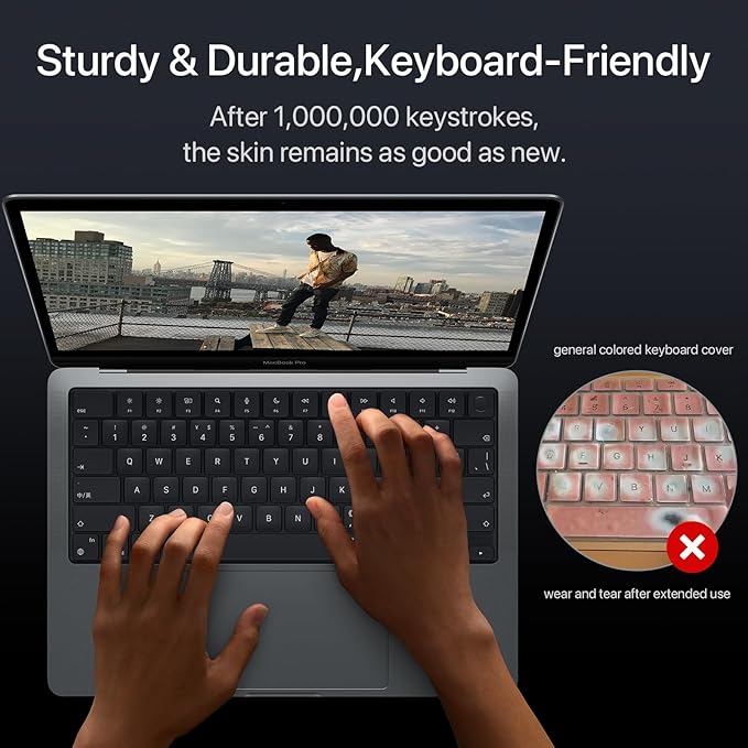 Soonjet Premium Keyboard Cover Protector, Ultra Thin Keyboard Skin for 2026 2025-2021 M5/M4/M3/M2/M1 Pro/Max MacBook Pro 14/16, M5-M2 MacBook Air 13/15, US ANSI Layout