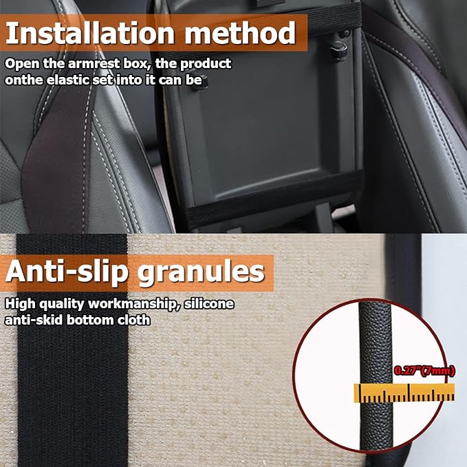 Moly Magnolia Car Center Console Cushion Pad, Universal Leather Waterproof Armrest Seat Box Cover Protector,Comfortable Car Decor Accessories Fit for Most Cars, Vehicles, SUVs (Wine Red)