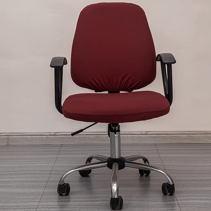 Melaluxe Computer Office Chair Covers, Protective & Stretchable Universal Chair Cover, Stretch Rotating Chair Slipcover (Red)