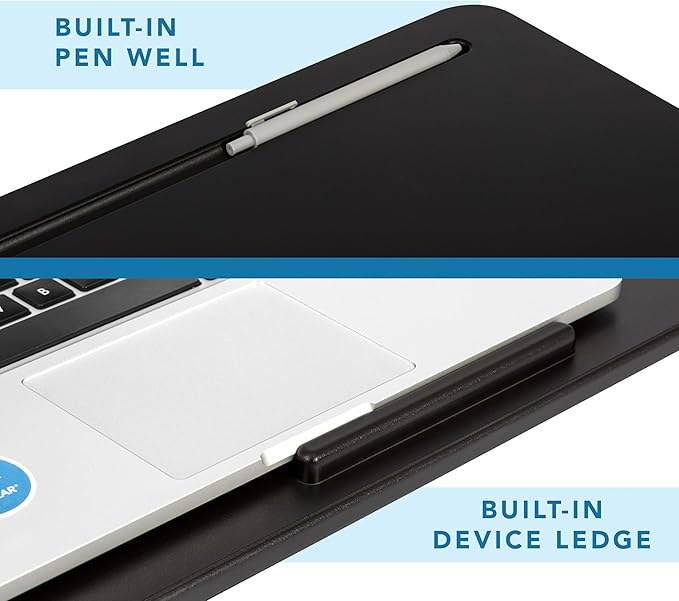LAPGEAR Original Lap Desk – Fits Up to 17” Laptops – Black – Style No. 45148