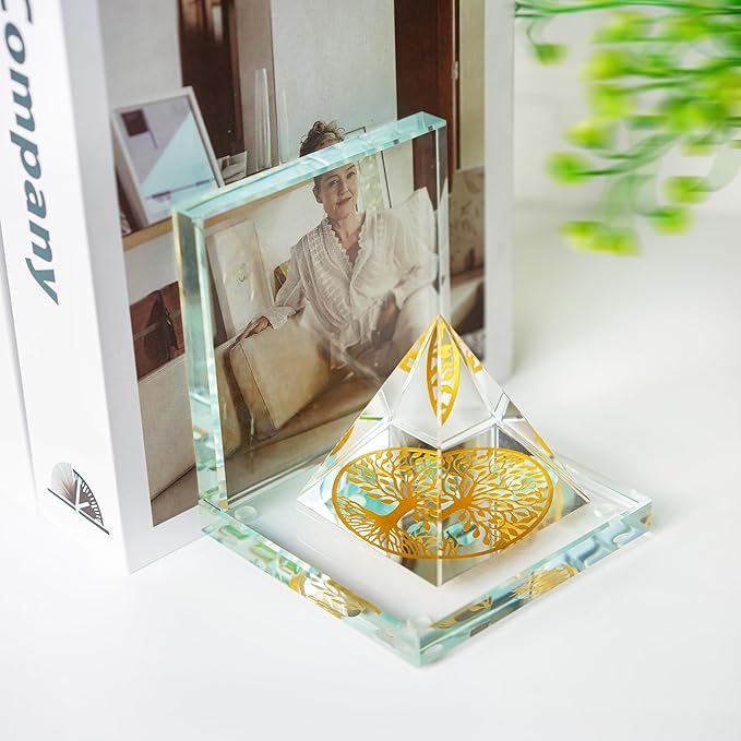 Crystal Bookends for Shelves 1 Pair, Glass Decorative Book Ends for Heavy Books, Non-Skid Book Stopper for Home Office School Supplies