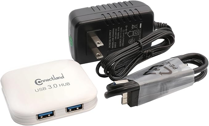 Connectland USB 3.0 4 Port Hub 5Gbps Data Transfer Rate Components Other White - CL-HUB20127