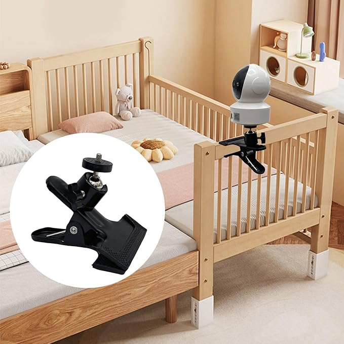 Universal Camera Clamp Mount with 360-Degree Swivel Head, 1/4 Inch Screw, Black (1 Pack)