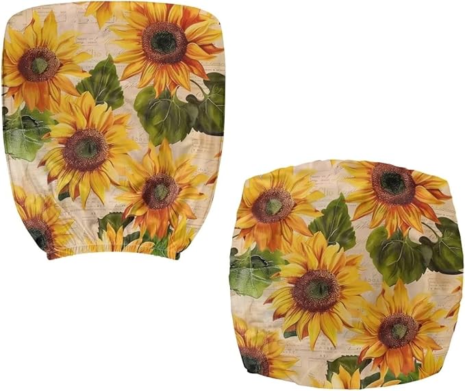 Sunflower Office Chair Covers Stretchable Office Chair Seat Cover 2 Piece Washable Gaming Chair Cover Universal Fit Wheelchairs,Computer Chairs,Gaming Chairs Daisy Brown