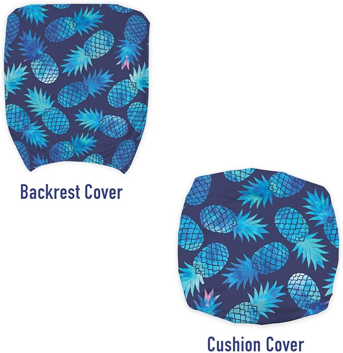 Ambesonne Modern Office Chair Slipcover, Pineapple Pattern Exotic Fruit in Digital Watercolor Illustration, Protective Stretch Decorative Fabric Cover, Standard Size, Night Blue