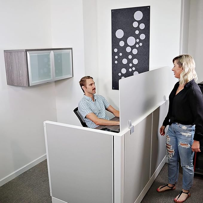 OBEX Acrylic Mounted Large Brackets Quality Desk Privacy Panel & Divider for Your Office Cubicle-Increase Separation & Improve Productivity (Frosted, 12"W X 30"H)