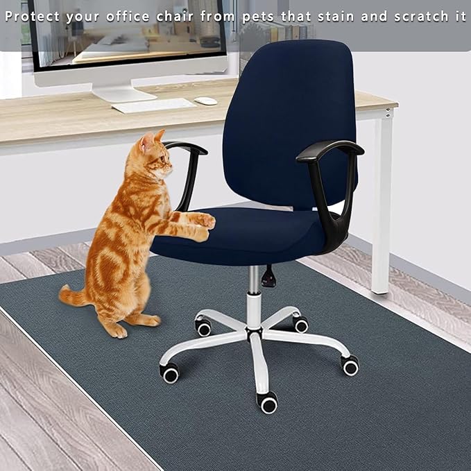 Office Chair Covers - 2 Piece Protective Stretchable Chair Seatcovers Stretch Chair Slipcover, Removable Washable Universal Armchair Cover Slipcover Chair Seat Cover Protector Cover