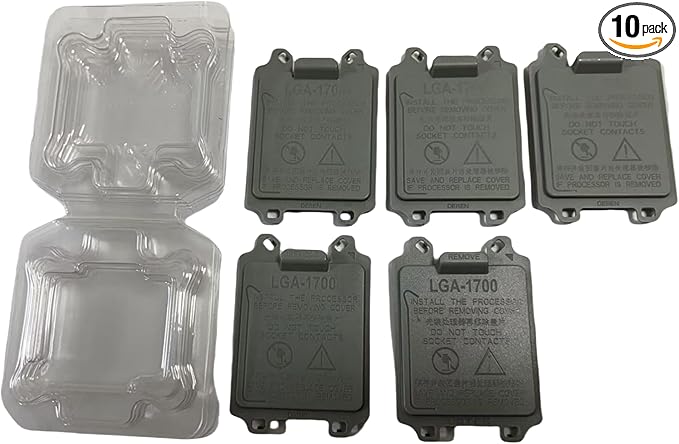 New 5 Pack CPU Socket Protector Cover for Intel LGA17XX LGA18XX Series + 5 Pack CPU Case Holder Protector Cover for LGA 1700 1800 Series