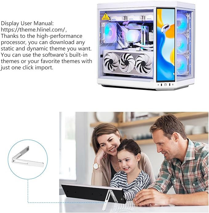 9.16" Computer Temp Monitor, FHD 1920x462 PC Sensor Panel One-Cable Connection(No HDMI Needed), Stretched Bar LCD Dynamic Theme Supported, IPS Mini Secondary Screen for CPU RAM HDD Data (Black)