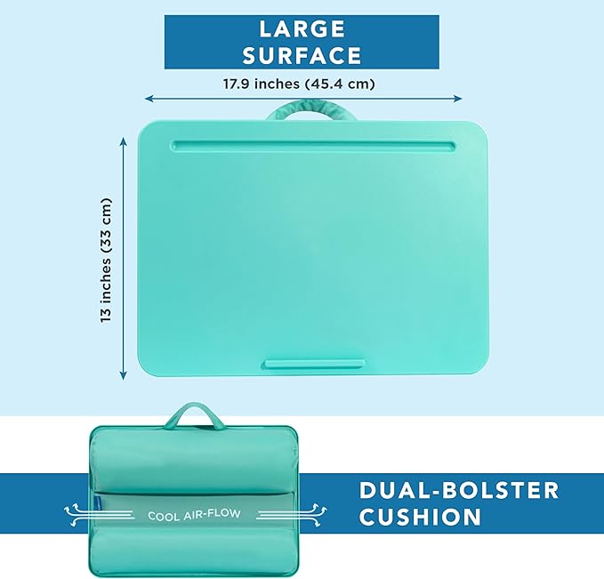 LAPGEAR Original Lap Desk – Fits Up to 17” Laptops – Aqua Sky – Style No. 45159