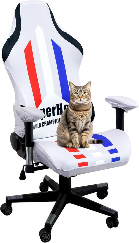 Gaming Chair Covers,Stretchable Computer Chair Cover,Ergonomic Office Chair Cover,for Anti Cat Scratch Protection of Computer Gamer Chair Slipcovers,Racing Chair Covers (Only Covers,Superhero Grey)