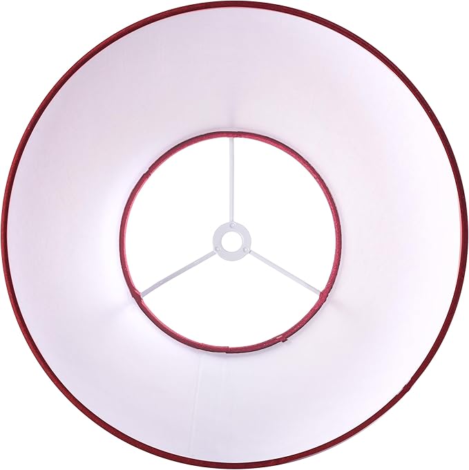 GO&SO Burgundy Red Lamp Shades Set of 2 Small-5" Top× 9”Bottom × 6.4”High Spider Drum Lampshade for Table Lamps Bedside Lamp,Morden Lamp Shade Replacement,Natural Silk Barrel Shade for Bedroom