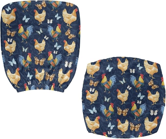 GLENLCWE Rooster Butterfly Beach Office Chair Slipcovers,Polyester Computer Chair Seat Covers Stretch High Back Chair Cover with Elastic Edge