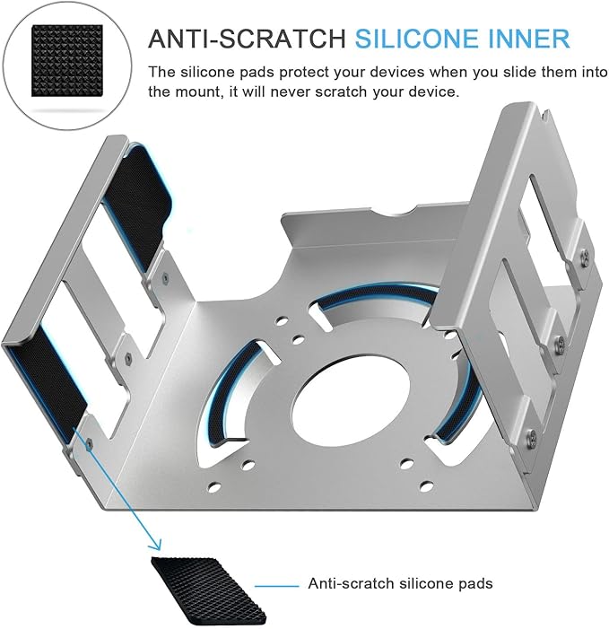 IFCASE Heat Dissipation Design Anti-Scratch Inner Aluminum Under Desk, Wall, Vesa Mount for Mac Studio M4 M3 M2 M1 Max/Ultra (Silver)